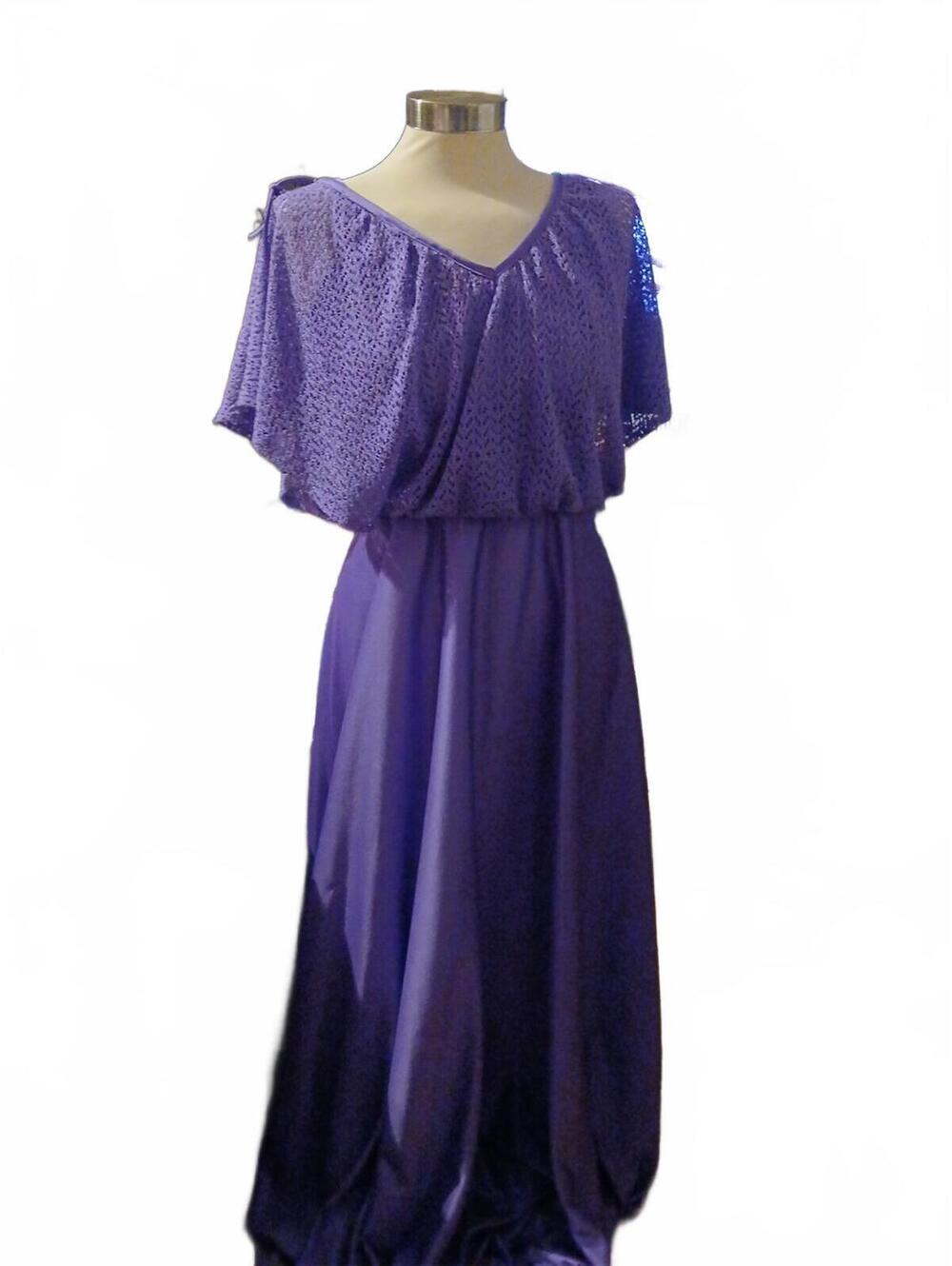 Vintage Elegant Lavender Maxi  Dress Size 7/8